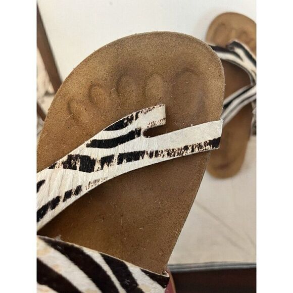 Yokono Calf Hair Animal Print Ibiza Zebra Sandals 7.5 - Picture 5 of 7